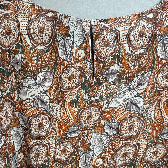 Lane Bryant Floral Boho Blouse Size 16 Plus Ruffle Sleeve Peasant Top - Picture 8 of 9